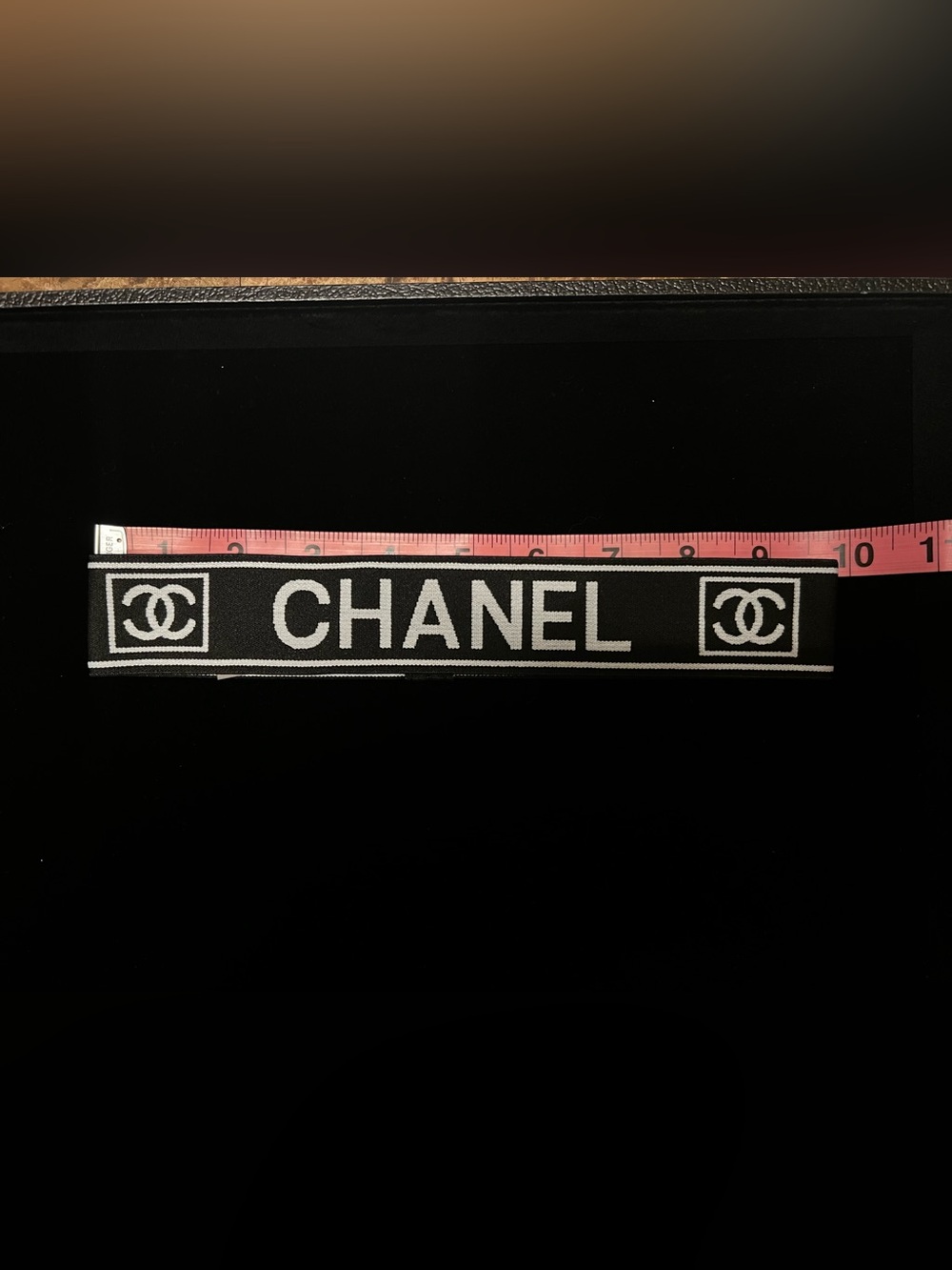 ChaneI Black and White Logo Stretch Headband New